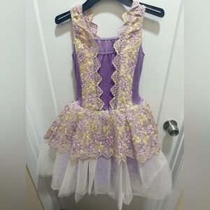 Elegant Purple and Cream Ballet Dance Costume